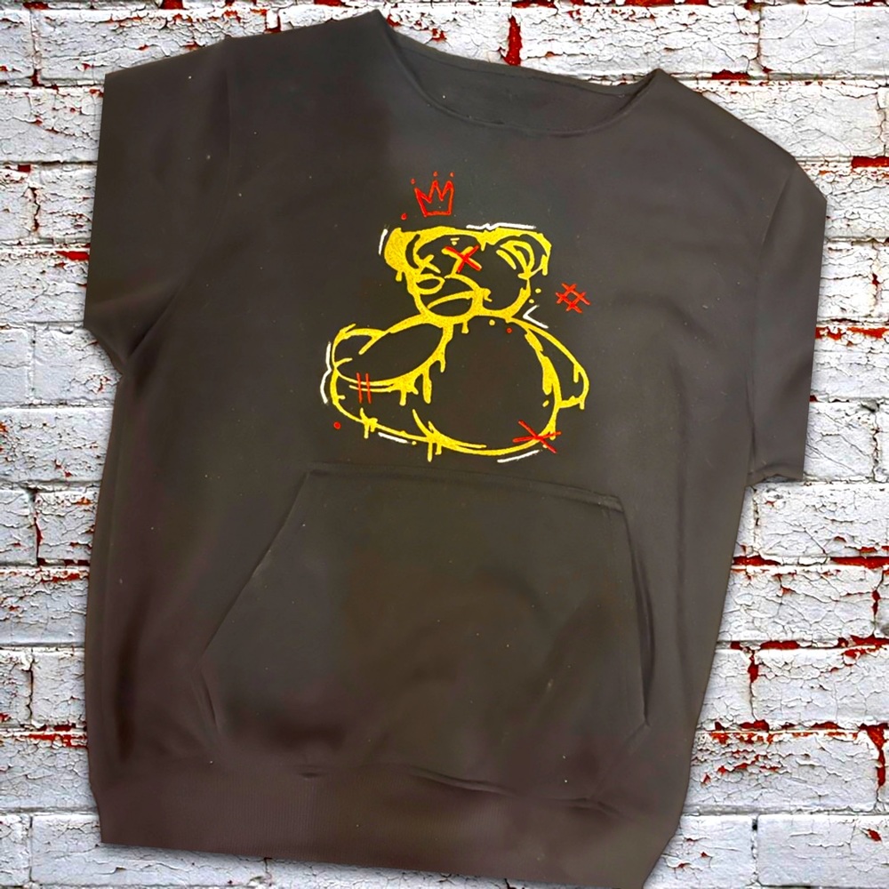 Black Ikonic Drip Bear Pullover Sweater